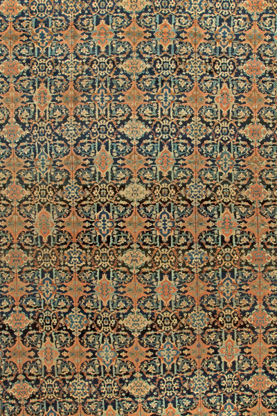 Antique rugs Persian malayer blue botanical geometric 23x13 bb5930