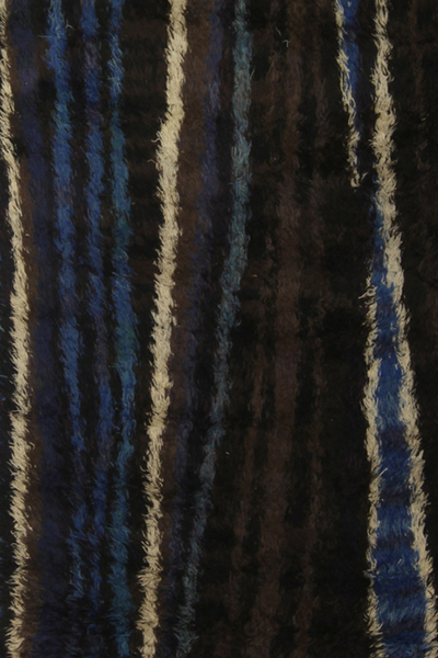 Vintage carpet Swedish Scandinavian brown abstract stripe bb5291 9x5