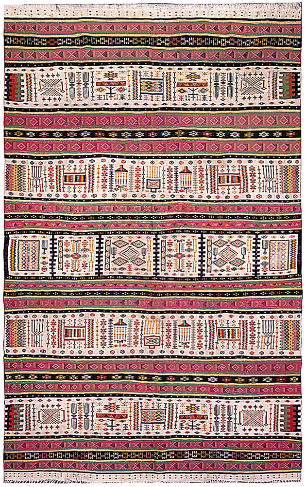 Antique carpets Turkish kilim pink geometric bb4860 10x6