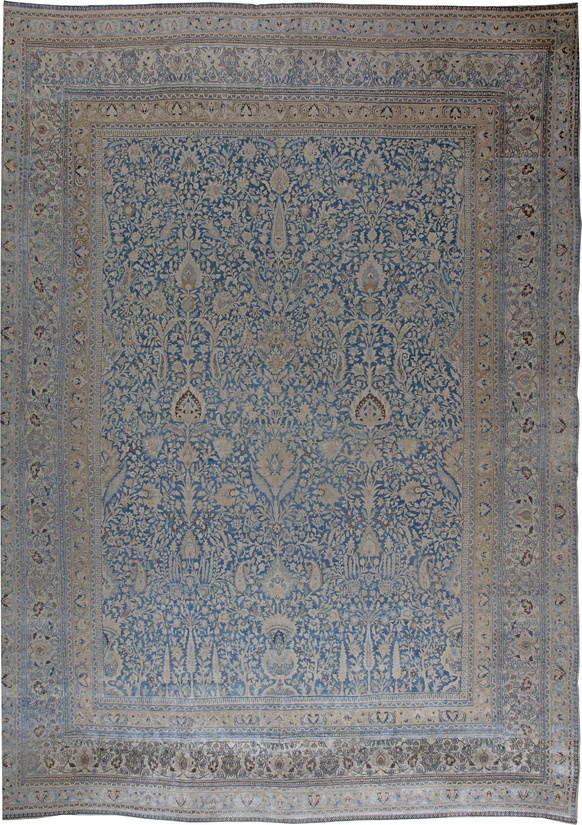 Antique rugs Persian khorassan blue floral abstract bb5127 23x164