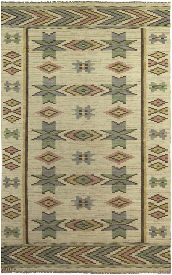 Vintage rugs Swedish Scandinavian green geometric bb525%284%29