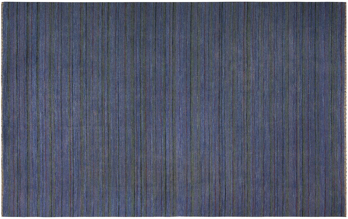 Vintage carpets Swedish flatweave blue stripe minimalist bb4956 10x6