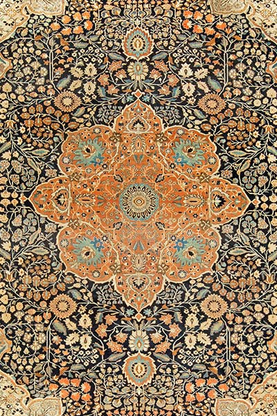 Antique Persian kashan mohtashem rug 12x8 bb6141