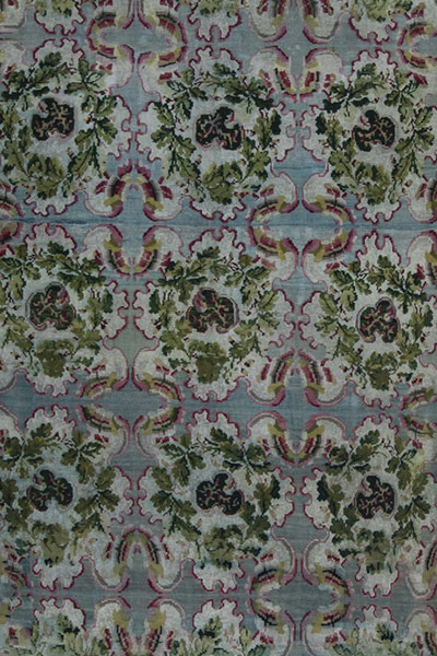 Antique rug bessarabian ukrainian botanical 9x6 6347