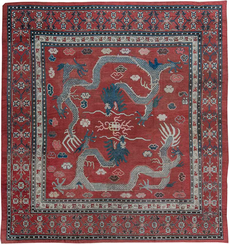 Carpets vintage Chinese red animal 12x11bb6360