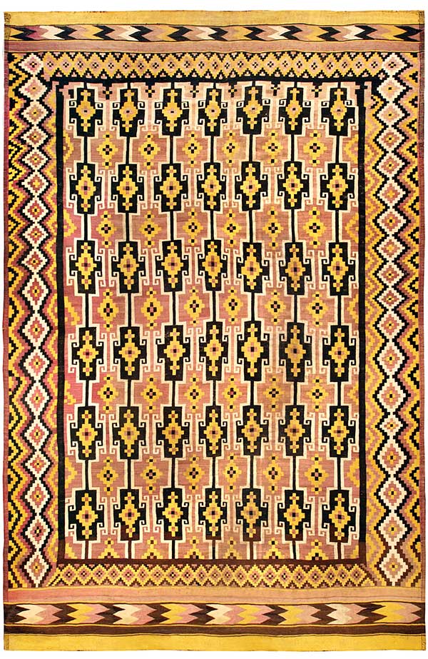 Vintage rugs kilim gold geometric bb4480 17x12