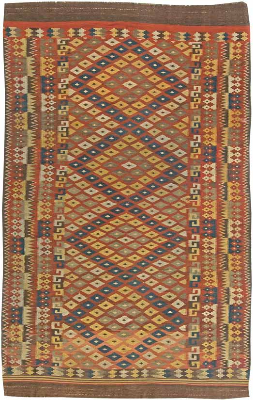 Antique kilim rug format