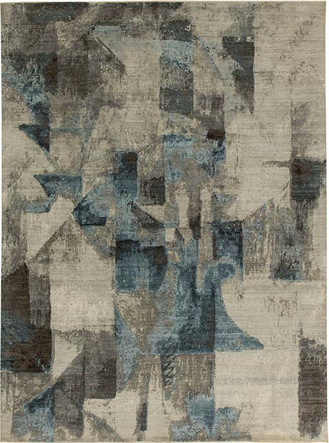 Contemporary rugs custom Tibetan multi color deco inpired geometric 15x12 n11571