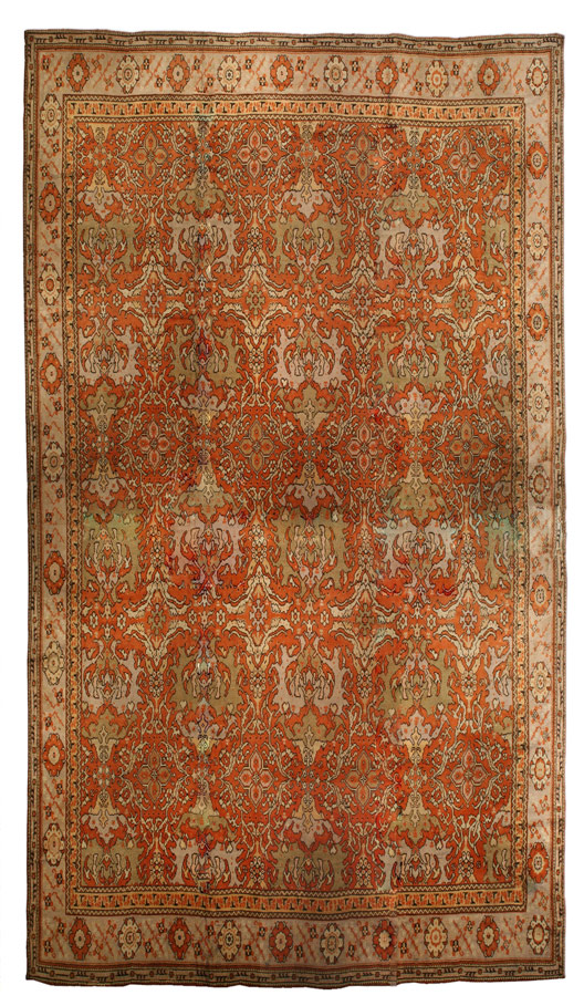 Antique rug European american wilton english axminster red botanical bb1796 23x20