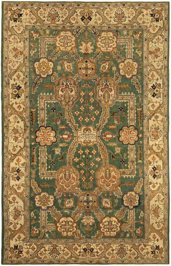 Antique rug Persian tabriz green botanical bb5166 9x6