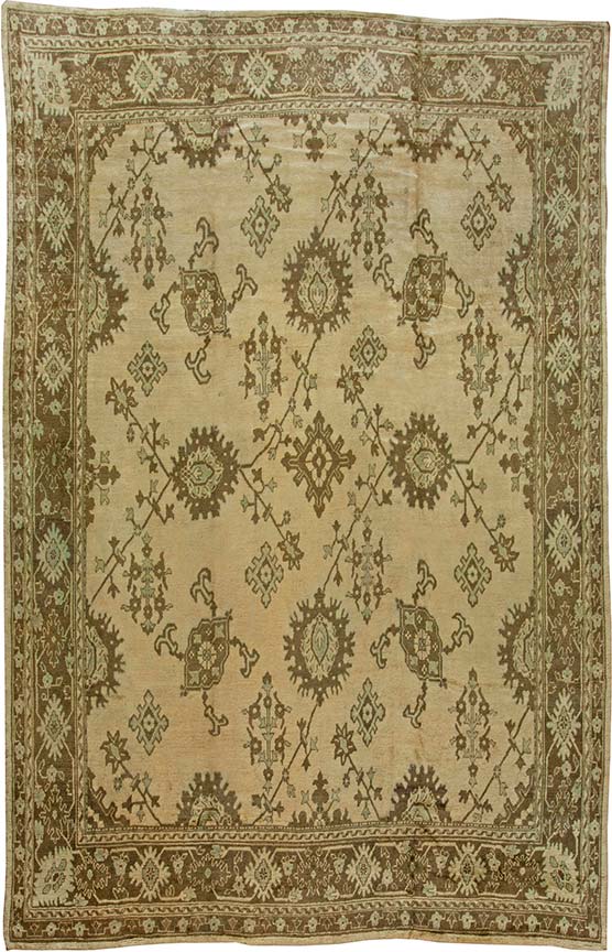 Antique rugs Turkish oushak botanical 13x13 bb6105