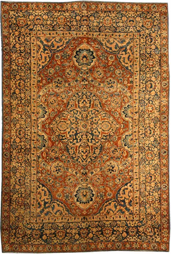 Rug antique Persian tabriz beige botanical bb4125 8x6