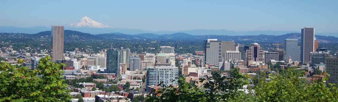 Portland view on mountain