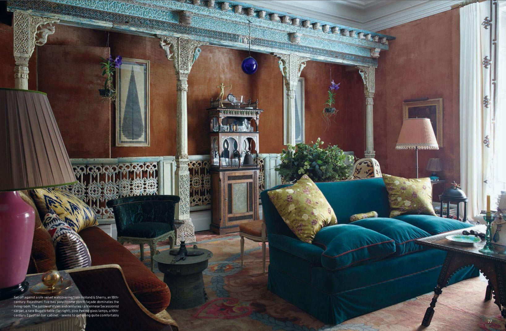 World of interiors august 2017 2 living room vienesse rug