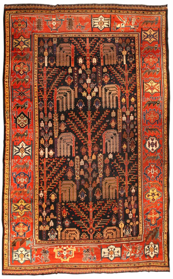antique Persian bakhtiari decorative rug