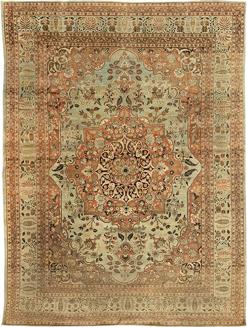Antique Persian tabriz rug 13x9 bb6446