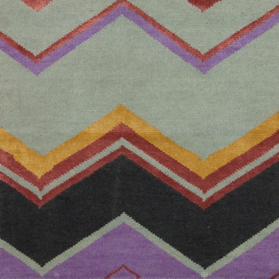 wool silk hand-knotted geometric bespoke rug