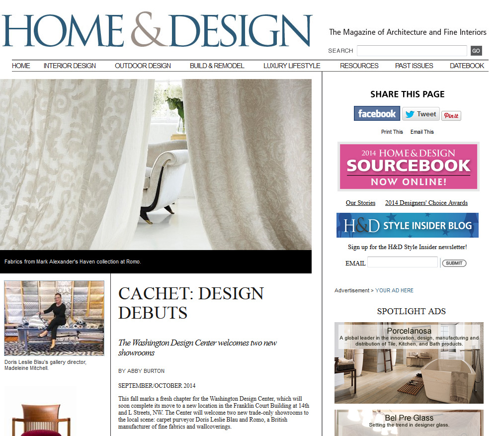 HOME & DESIGN, September/October, 2014
