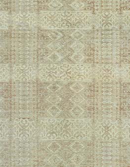 N11047 Doris Leslie Blau 9' x 12' Contemporary Samarkand Brown and Light Blue Hand Knotted Wool Rug 