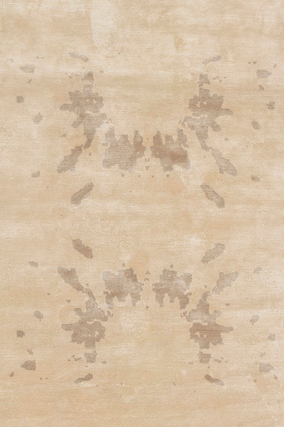 brown and beige silk rug
