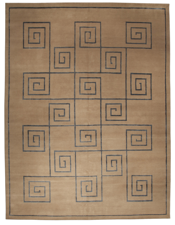 New rugs Tibetan greek key brown geometric n10084 12x9%281%29