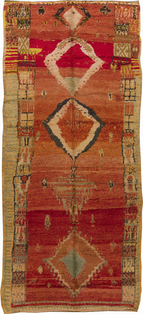 Vintage carpet Moroccan modernist multi geometric 11x5 bb6218%281%29
