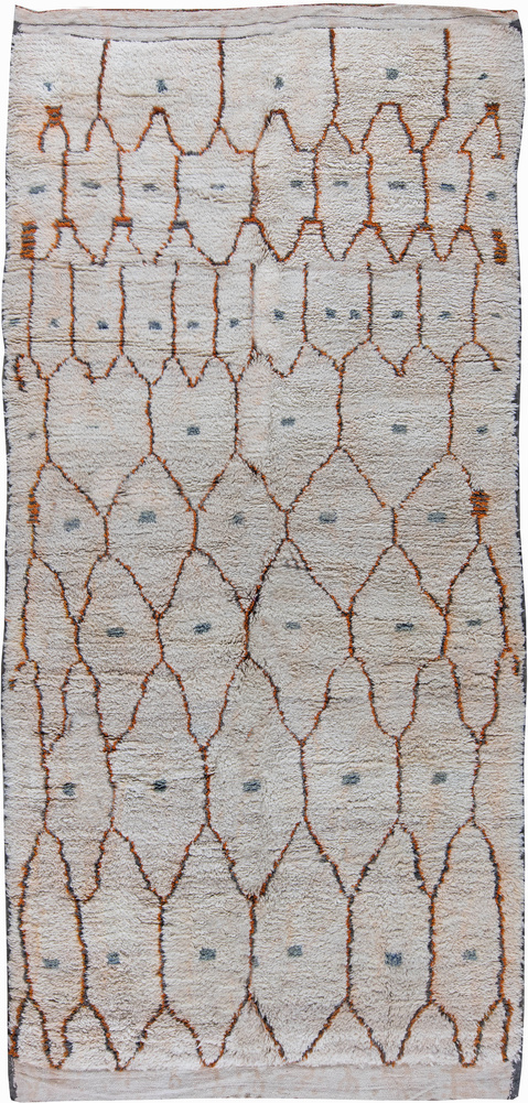 Vintage carpet Moroccan modernist geometric 13x6 bb6213%281%29