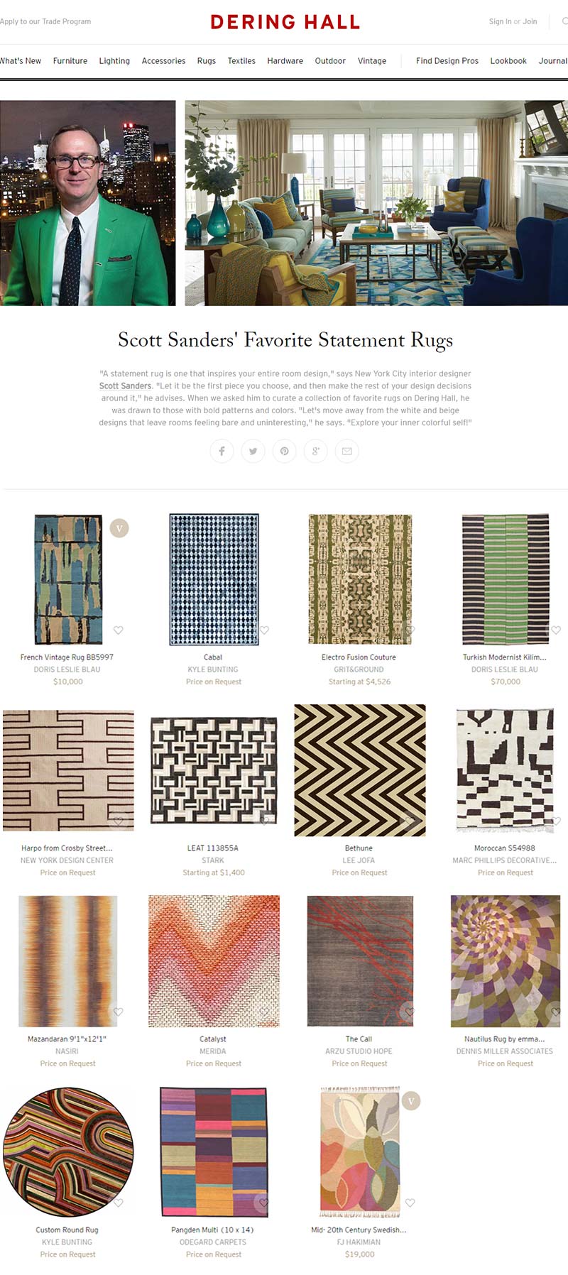 Scott sanders' favorite statement rugs