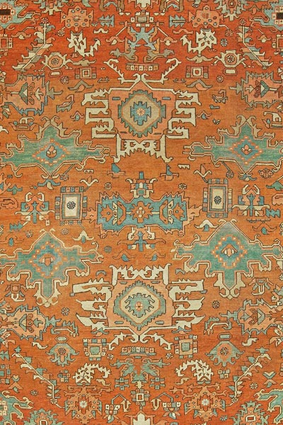Antique carpet heriz 14x11 bb5792