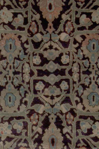 Modern rug egiptian over dyed wool brown floral botanical n10157 8x6