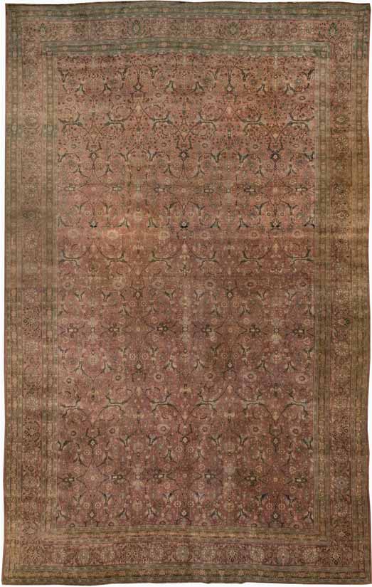 Antique carpet Persian tabriz 19x13 bb6394