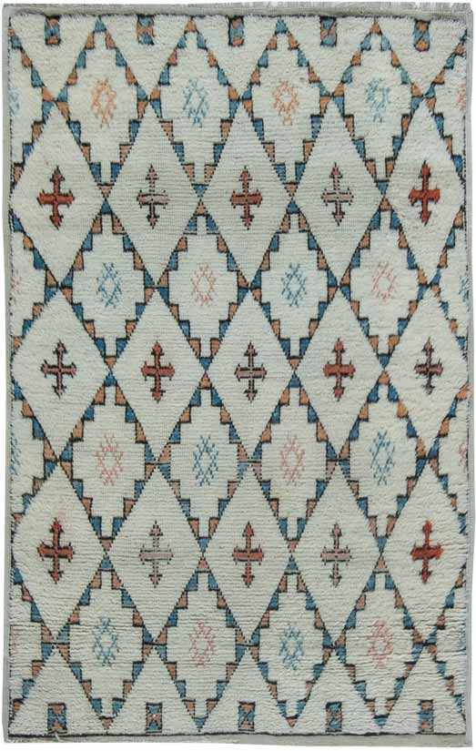Vintage carpet Moroccan modernist geometric 6x4 bb6346