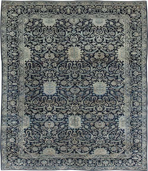 Antique carpet Persian tabriz red botanical j14x12 bb6375