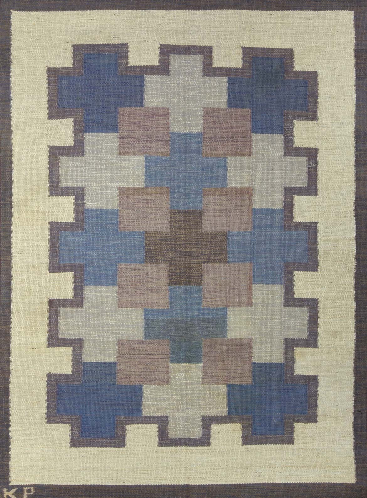 Vintage carpets Swedish Scandinavian geometric bb5353 7x5