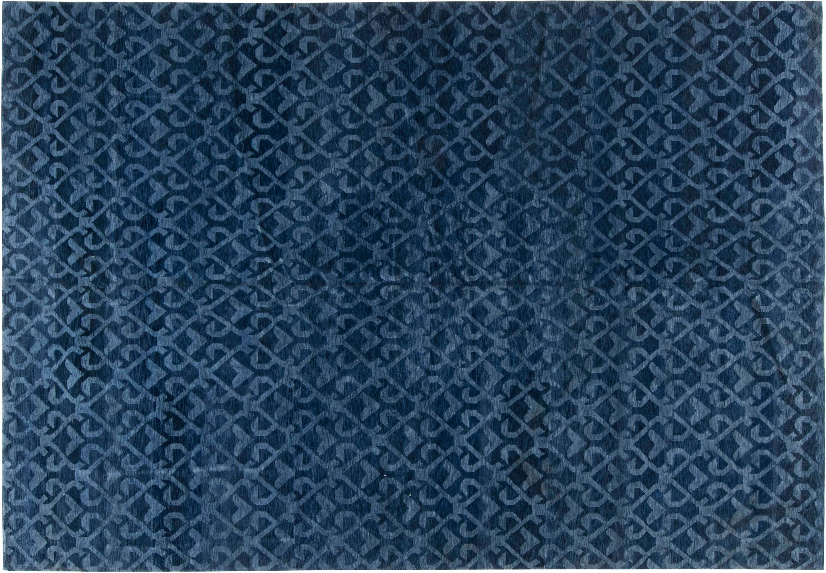 Doris Leslie Blau Collection Navy Blue, Navy Blue Patterned Rug