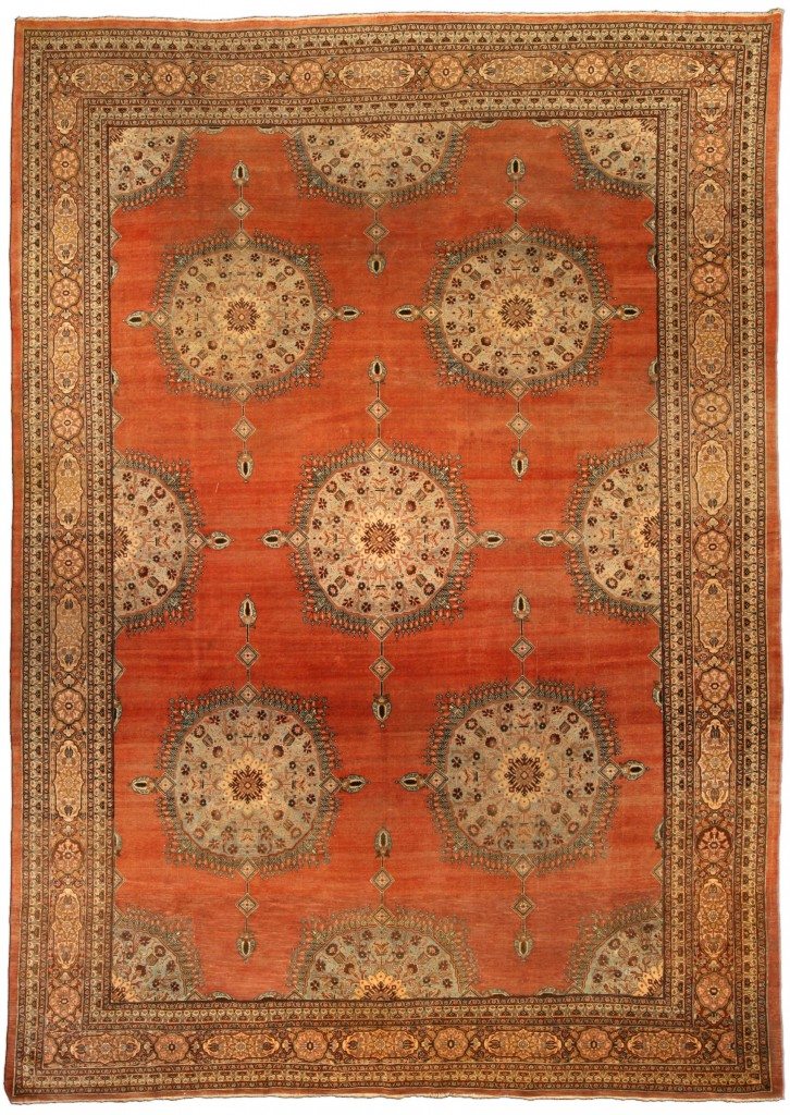 antique-carpets-persian-tabriz-red-minimalist-botanical-