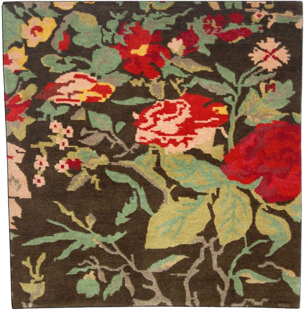 new-rug-custom-tibetan-wool-silk-damasks-deco-caage-rose-deco-brown-botanical-3562