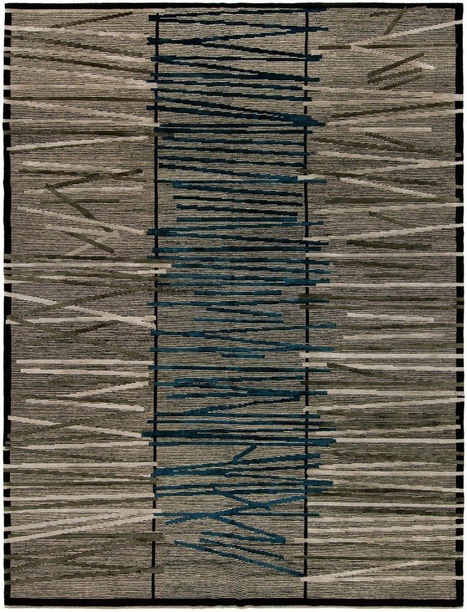 carpets-moder-custom-tibetan-wool-silk-blue-abstract-stripe-s1387-10396-12x10
