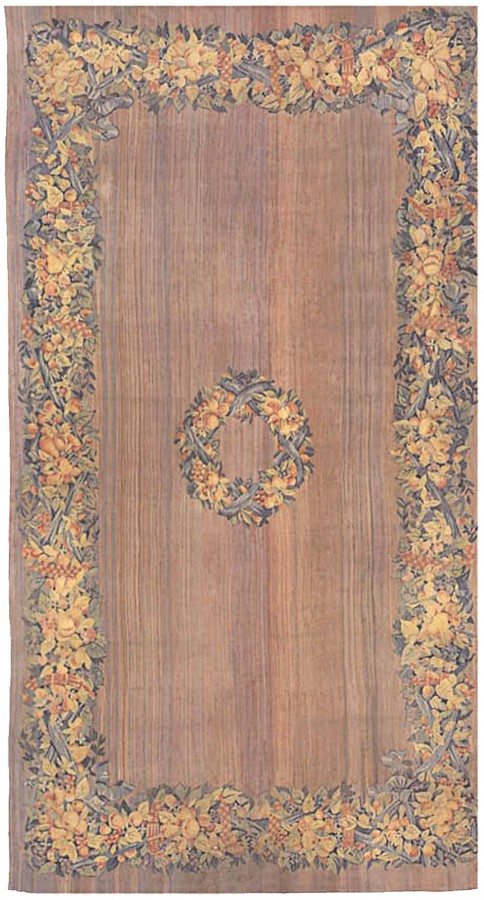 antique-rugs-european-american-french-aubusson-savonnerie-flat-woven-brown-botanical-bb0178-23x12