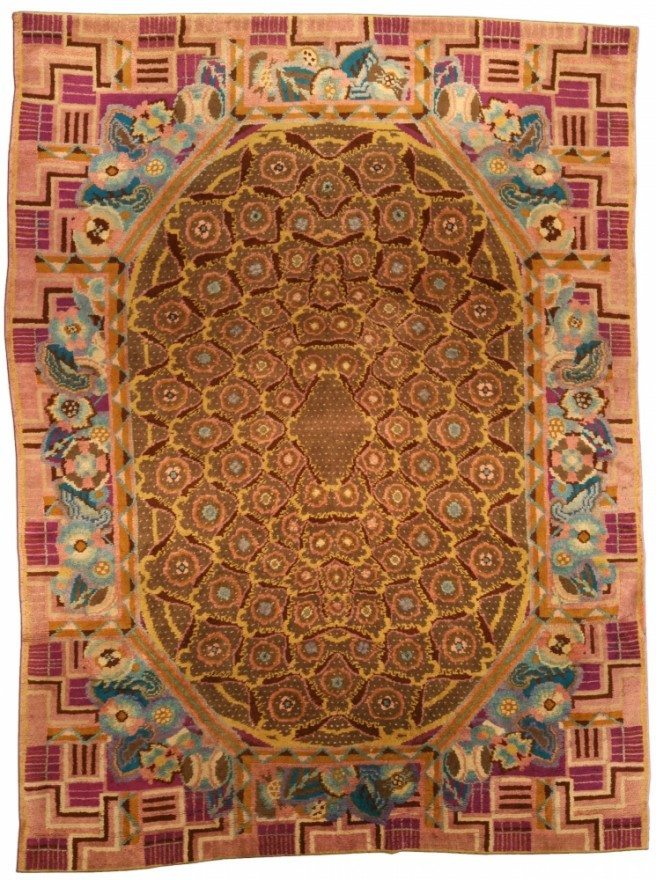 vintage-rugs-modern-french-art-deco-deco-brown-geometric-botanical-bb4342-11x8