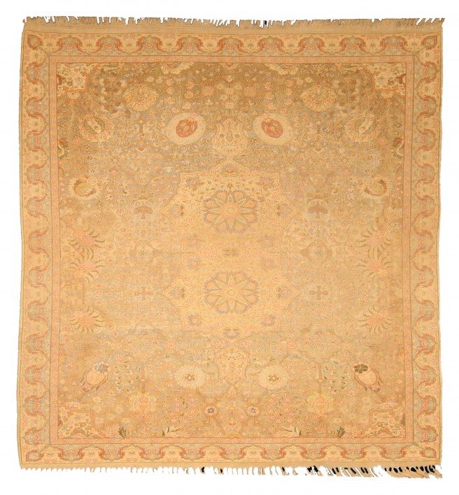 antique-rugs-turkish-hereke-beige-botanical-bb4740-5x5