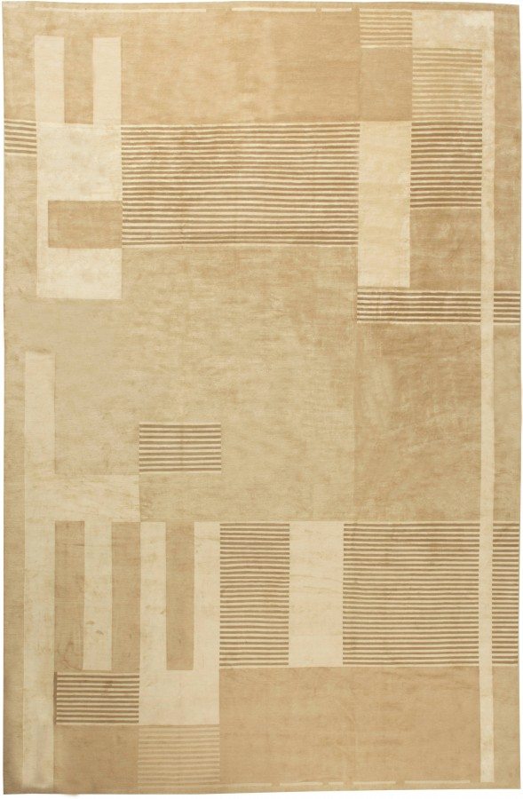 contemporary-rug-custom-tibetan-brown-geometric-minimalist-21x14-n11286