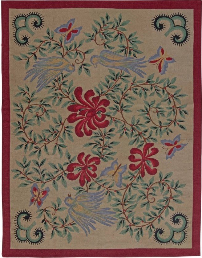 antique-carpet-french-aubusson-red-floral-5x5-bb6179