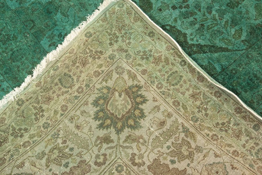 Doris Leslie Blau Collection Tabriz HJR35 Green Botanic Handmade Wool Rug N10097