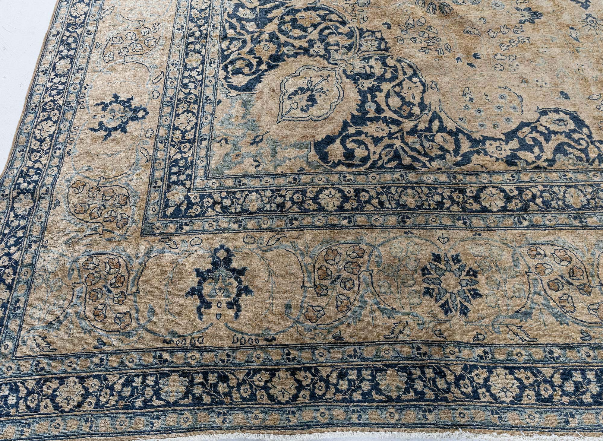 Tabriz Persian Antique Medallion Warm Tan Hand-Knotted Wool Carpet – Circa 1900 BB9187 Tabriz Persian Antique Medallion Warm Tan Hand-Knotted Wool Carpet – Circa 1900 BB9187