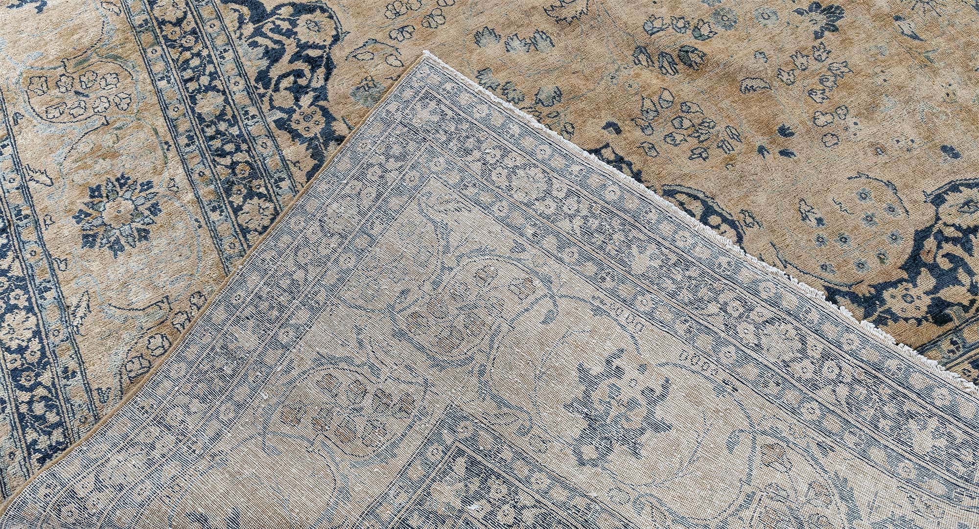 Tabriz Persian Antique Medallion Warm Tan Hand-Knotted Wool Carpet – Circa 1900 BB9187 Tabriz Persian Antique Medallion Warm Tan Hand-Knotted Wool Carpet – Circa 1900 BB9187