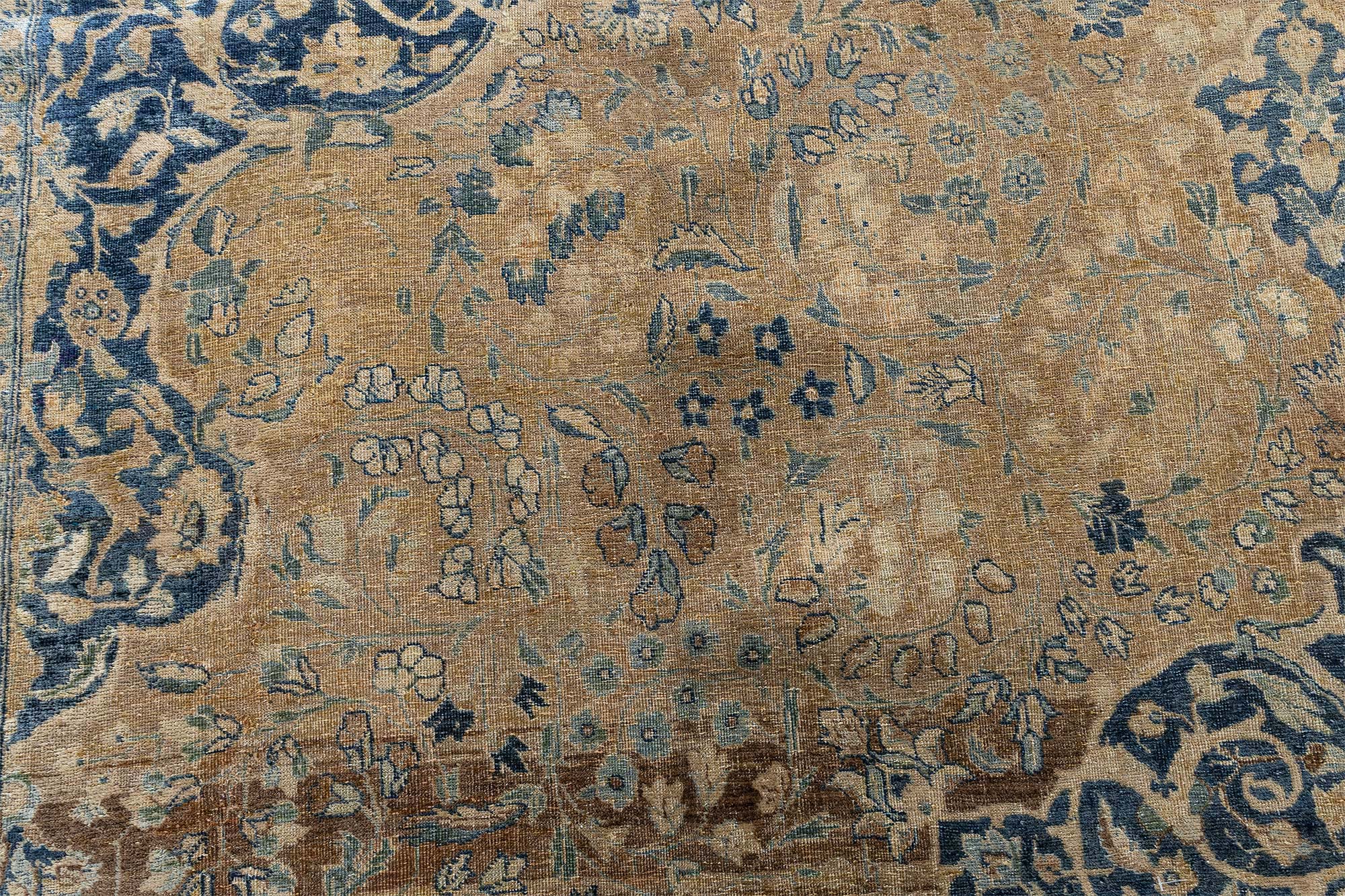 Tabriz Persian Antique Medallion Warm Tan Hand-Knotted Wool Carpet – Circa 1900 BB9187 Tabriz Persian Antique Medallion Warm Tan Hand-Knotted Wool Carpet – Circa 1900 BB9187