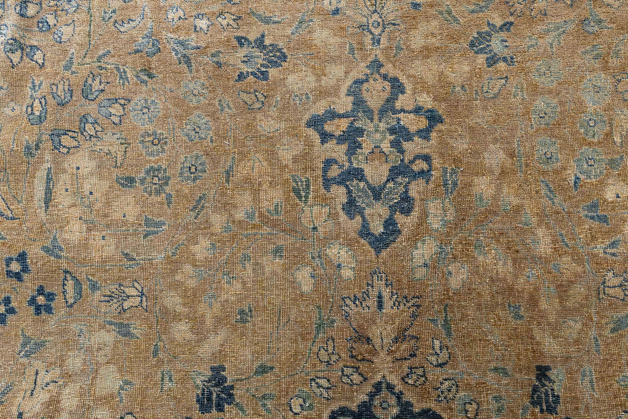 Tabriz Persian Antique Medallion Warm Tan Hand-Knotted Wool Carpet – Circa 1900 BB9187 Tabriz Persian Antique Medallion Warm Tan Hand-Knotted Wool Carpet – Circa 1900 BB9187