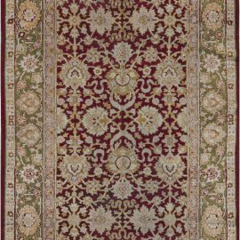 Agra Indian Antique Allover Soft Beige Hand-Knotted Wool Rug – Circa 1880 BB7441