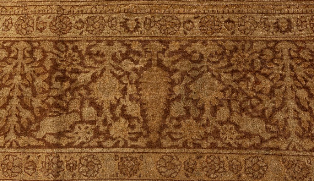 Vintage Indian Amritsar Botanic Handmade Wool Rug BB0064